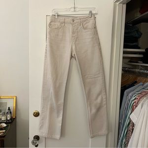 Zara High-Waisted Straight Jeans in Ecru- Size 2